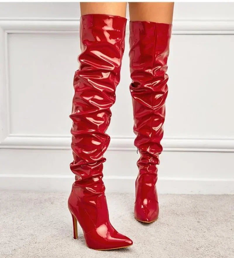Sabrina | Elegante leren overknee laarzen