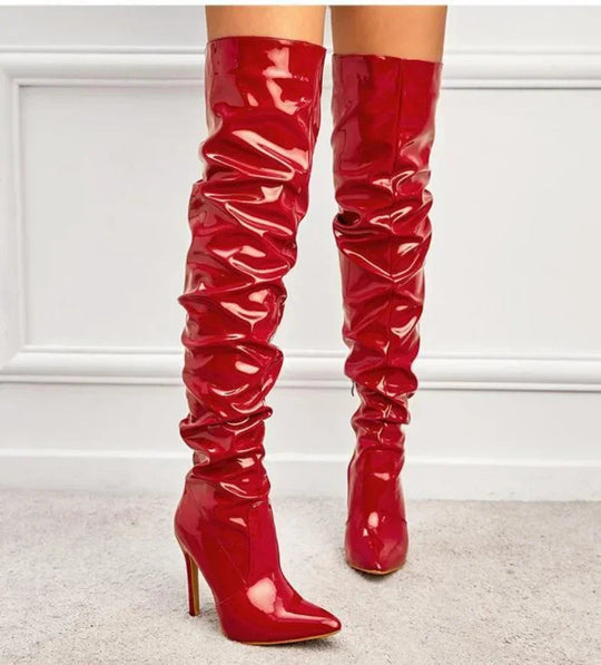 Sabrina | Elegante leren overknee laarzen