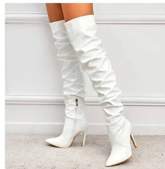 Sabrina | Elegante leren overknee laarzen