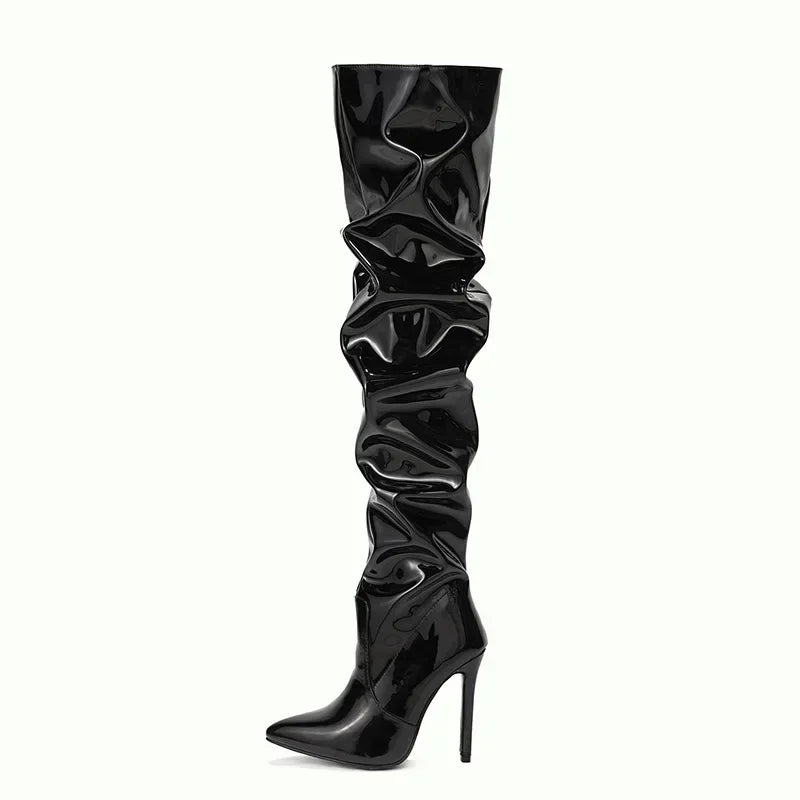 Sabrina | Elegante leren overknee laarzen