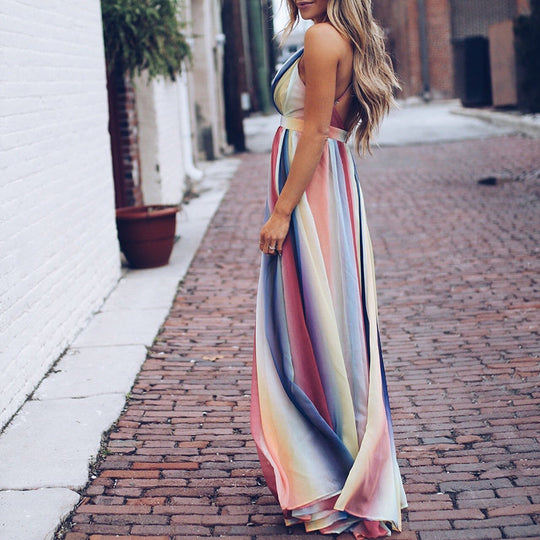 Sabrina | Abito maxi fluente con scollo a V