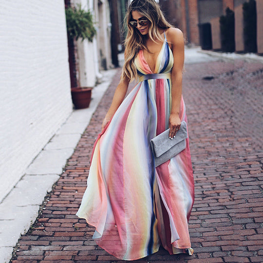 Sabrina | Abito maxi fluente con scollo a V