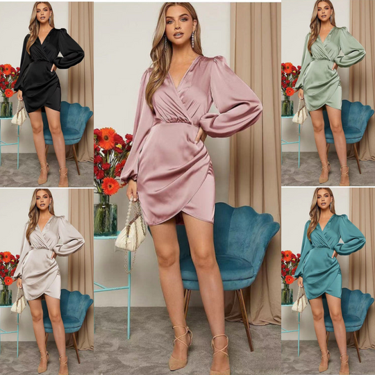 Saphira | Short side satin mini dress