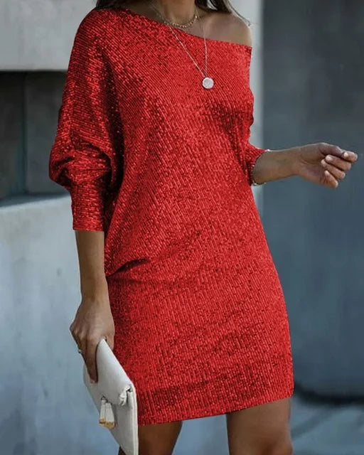 Sara | Glamorous off shoulder mini dress