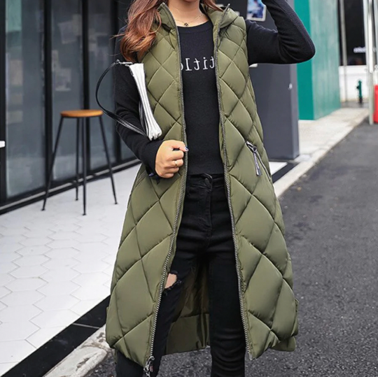 Sara | Stylish and warm Long Hooded Vest