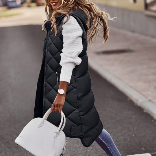 Sara | Stylish and warm Long Hooded Vest
