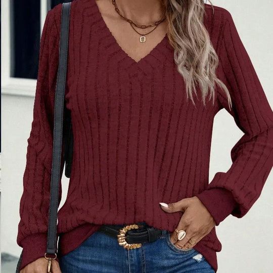 Sara | Winter Vibe V halst Sweatshirt