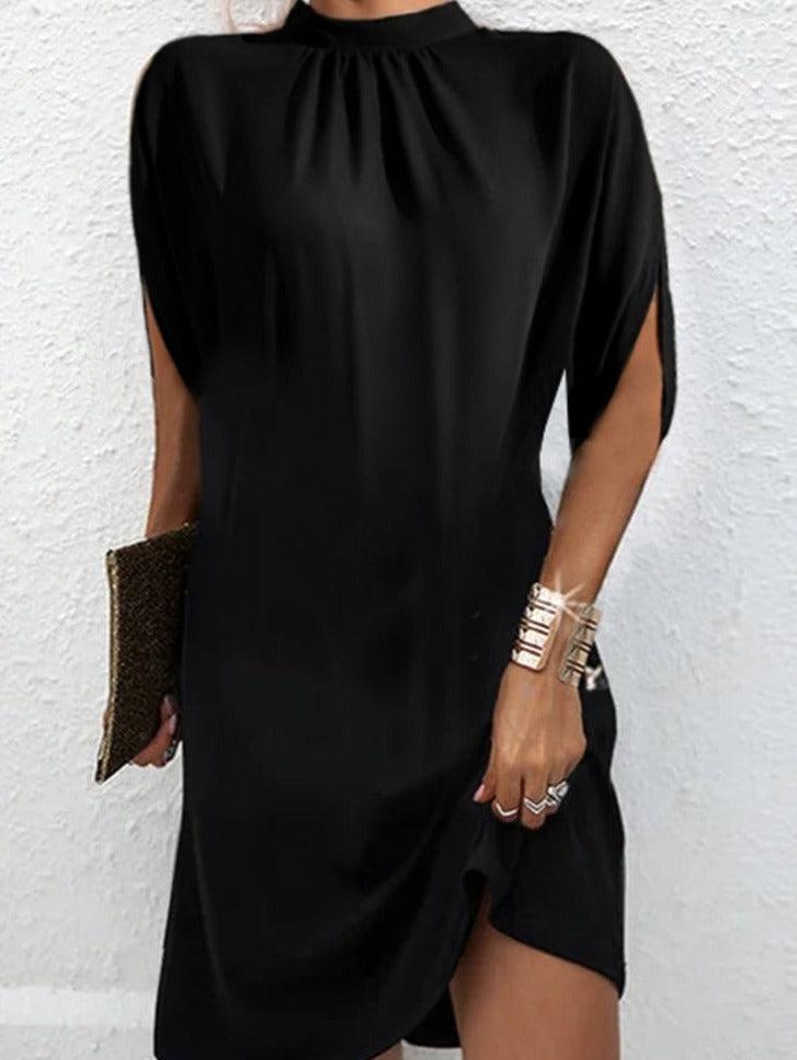 Sarah | Dress with turtleneck and short sleeves