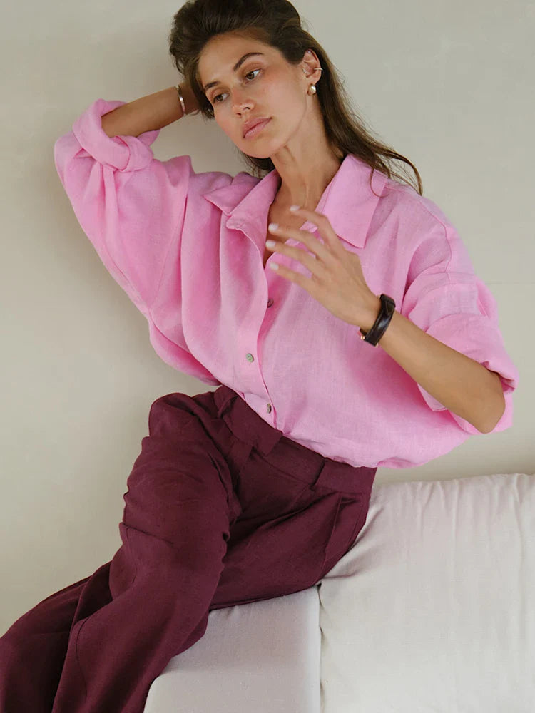 Liora | Women's Oversized Blouse with Long Sleeves | Royal Blue