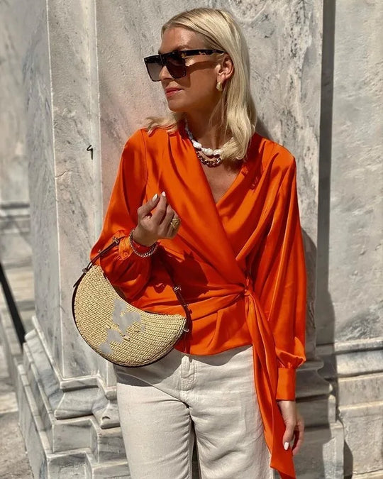 Sanne | Women's Elegant Blouse | Orange
