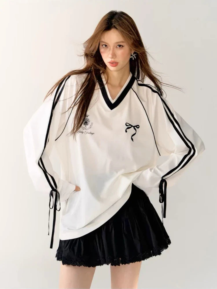 Vera | Dames Oversized Vintage Jersey | Zwart