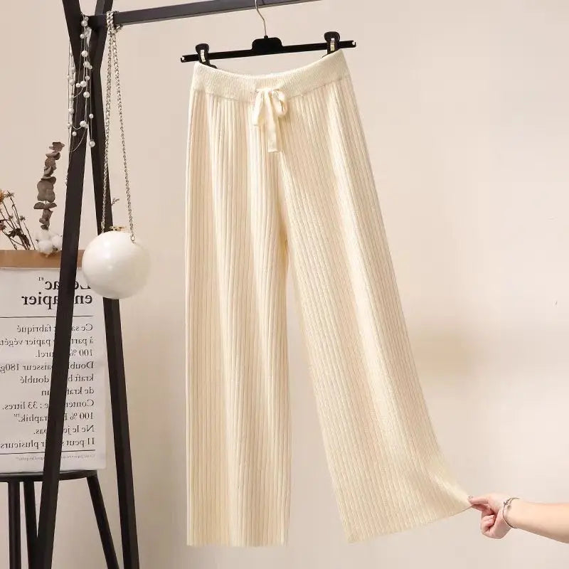 Francoforte | Pantaloni Oversize Lavorati a Maglia da Donna | Nero
