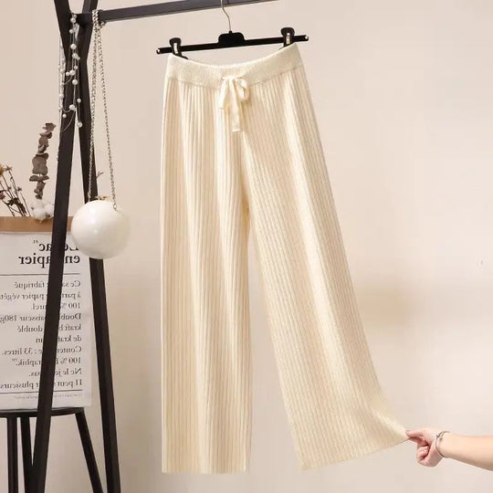Francoforte | Pantaloni Oversize Lavorati a Maglia da Donna | Nero