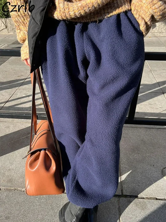 Münster | Damen Oversized Fleecehose | Hellgrau
