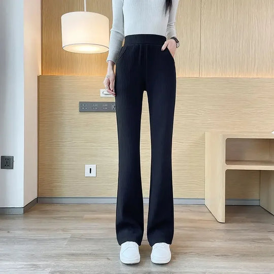 Heidelberg | Pantaloni a zampa oversize da donna | Nero