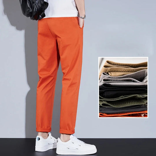 Dario | Casual straight-fit pants for men | Orange