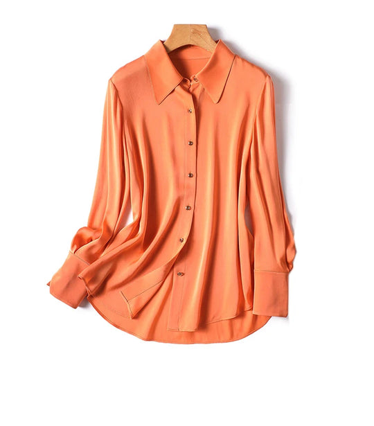 Livia | Elegant night blouse for women | Orange