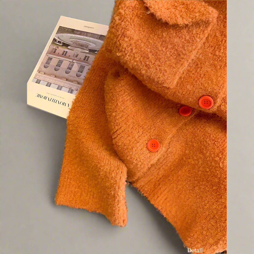 Marisa | Gestrickter Damenpullover mit langen Ärmeln | Orange