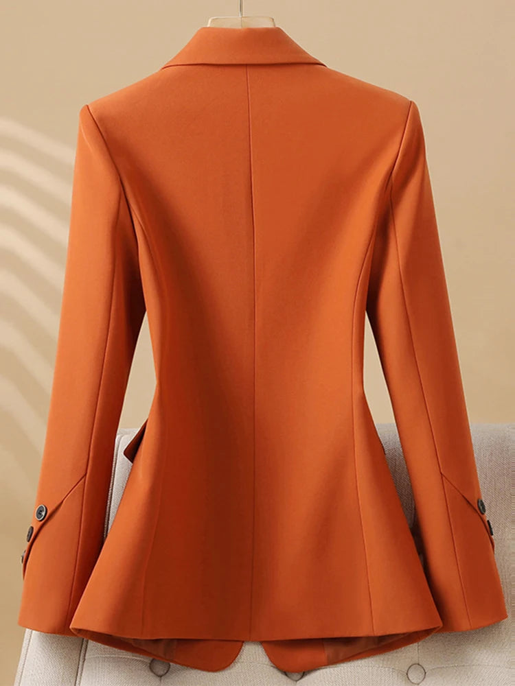 Elvira | Blazer monopetto con maniche lunghe | Arancione
