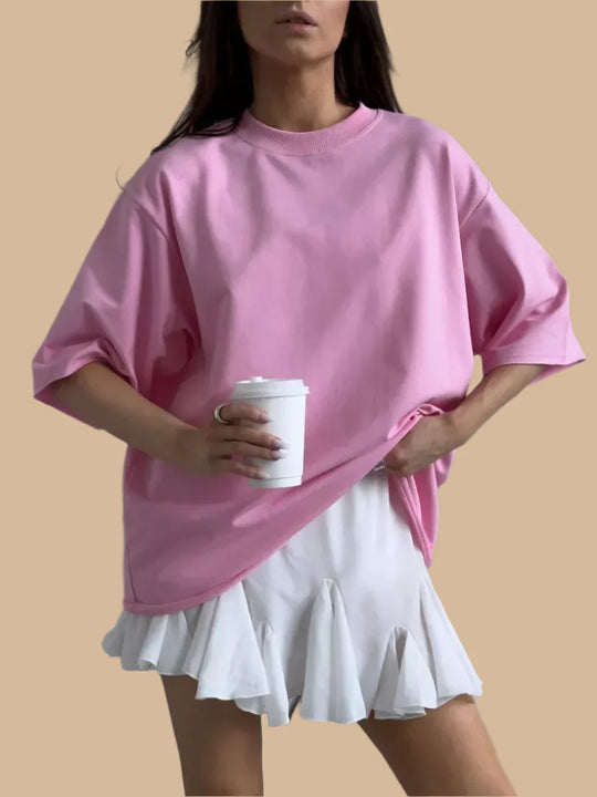 Mira | Women's Oversized Basic T-Shirt | White