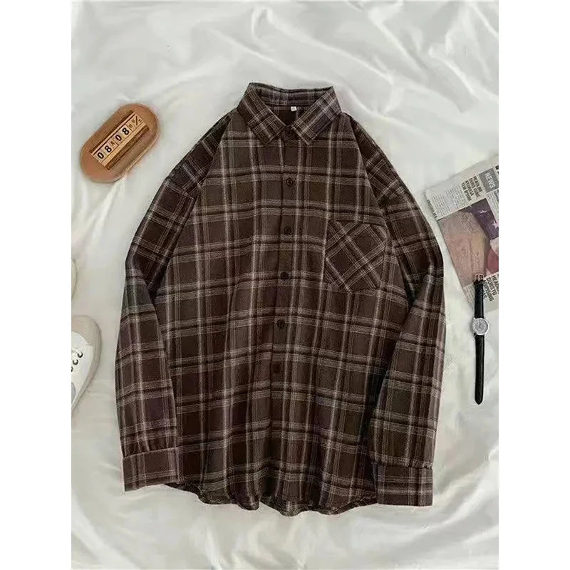 Munich | Women's Oversized Checked Shirt | Khaki