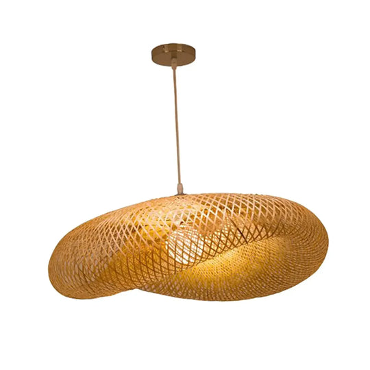 Liora | Lampada a sospensione in bambù fatta a mano | Giallo