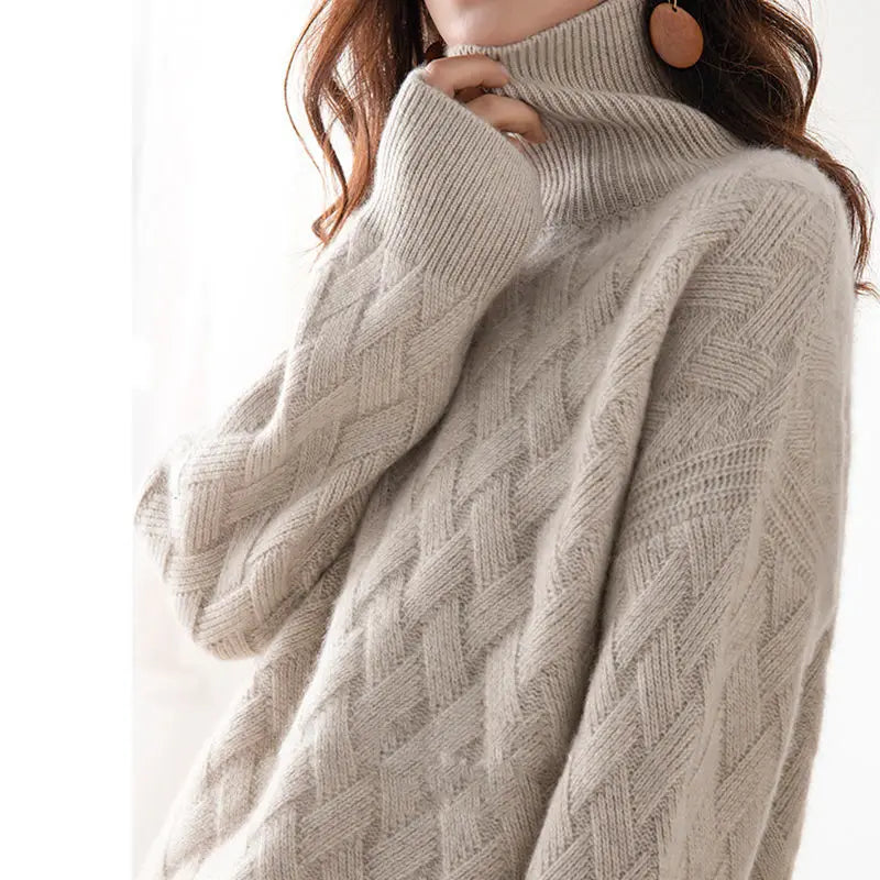 Emma - Gemütlicher Rollkragenpullover für Damen mit stilvollem Strickmuster