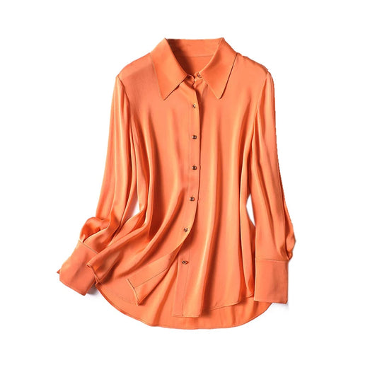 Livia | Elegant night blouse for women | Orange