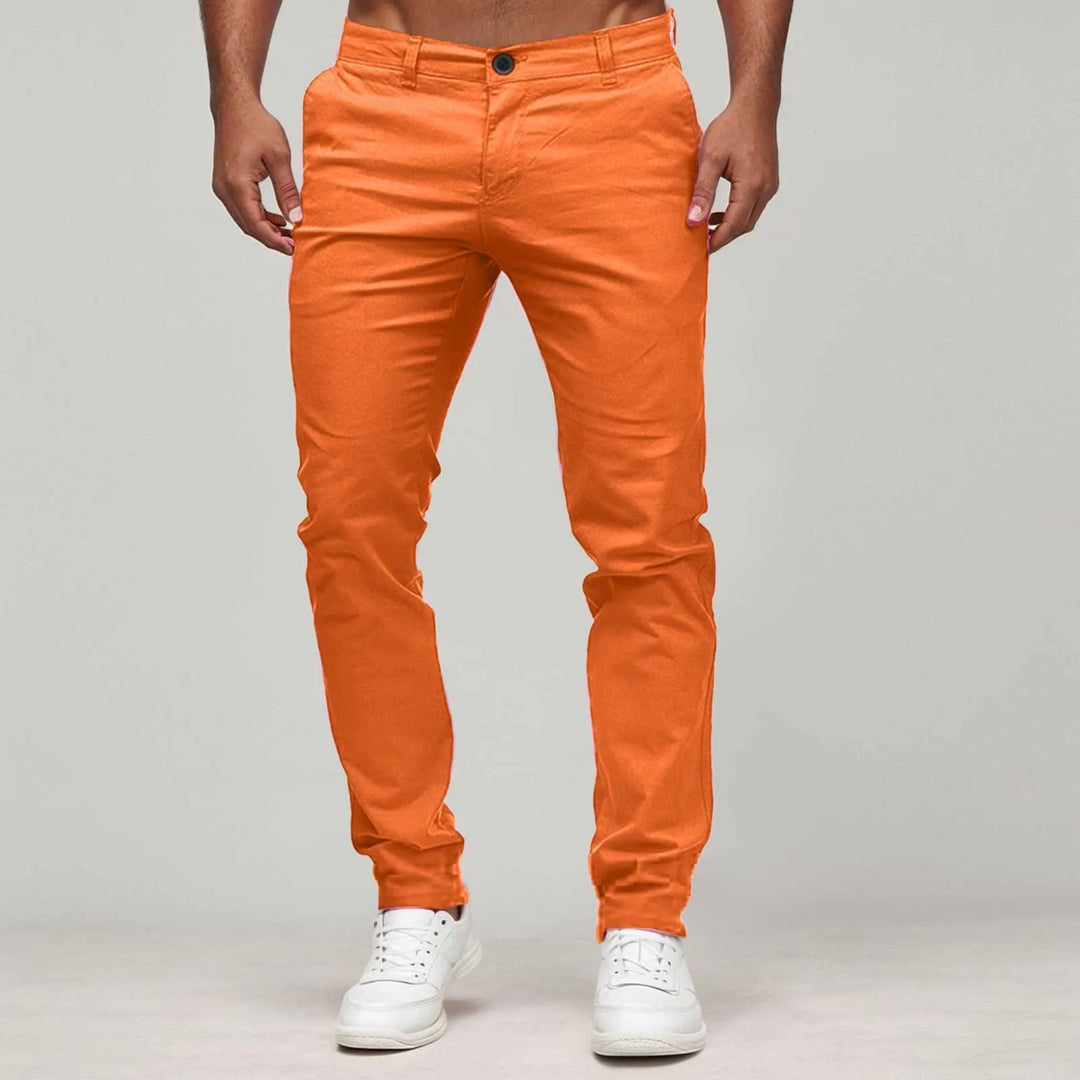 Matteo | Lässige Herrenhose mit geradem Schnitt | Orange