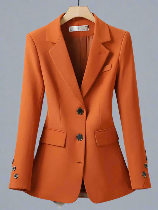 Elvira | Single-row blazer with long sleeves | Orange