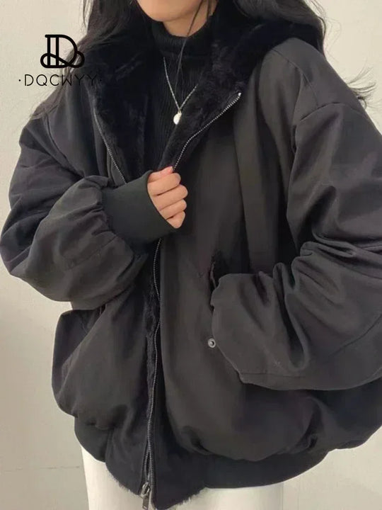 Noa | Women's Oversized Winter Coat with Hood | Black