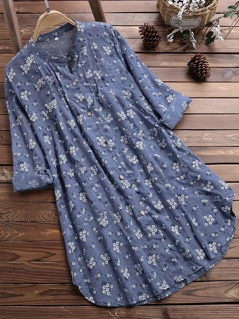 Sophia | Elegant summer blouse with floral print and V-neck