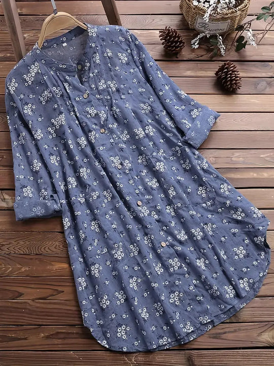 Sophia | Elegant summer blouse with floral print and V-neck