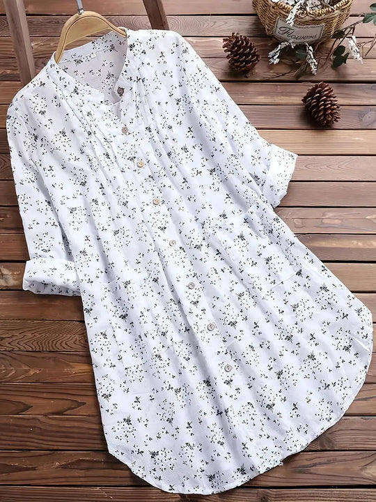 Sophia | Elegant summer blouse with floral print and V-neck