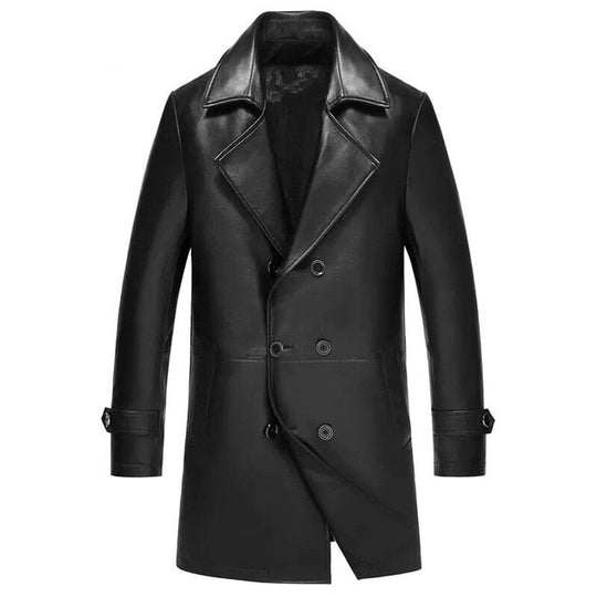 Hendrik | Luxus Lederjacke mit Doppelter Knopfreihe