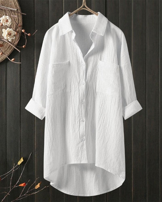 Stefanie | Casual katoenen blouse met lange mouwen