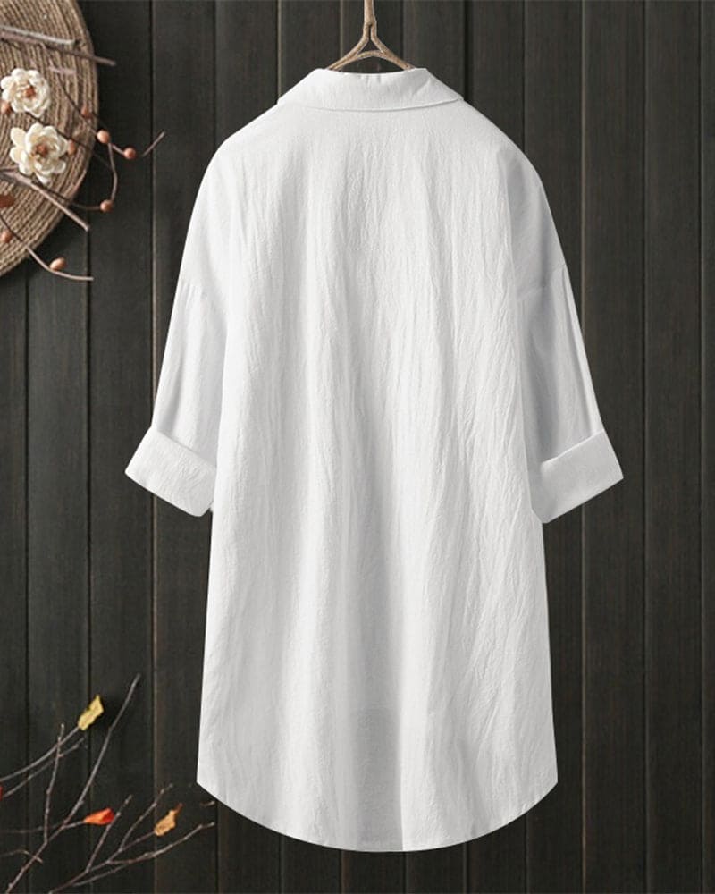 Stefanie | Casual katoenen blouse met lange mouwen