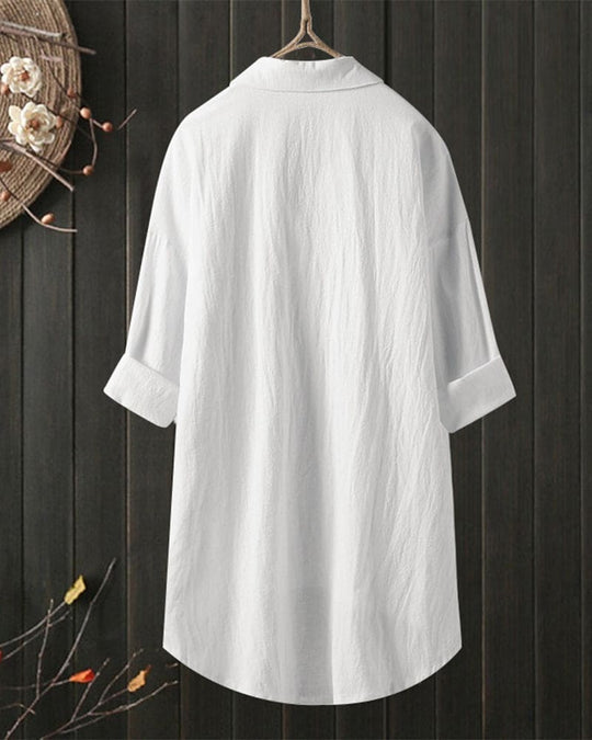 Stefanie | Casual katoenen blouse met lange mouwen