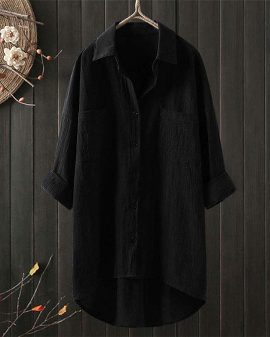Stefanie | Casual katoenen blouse met lange mouwen