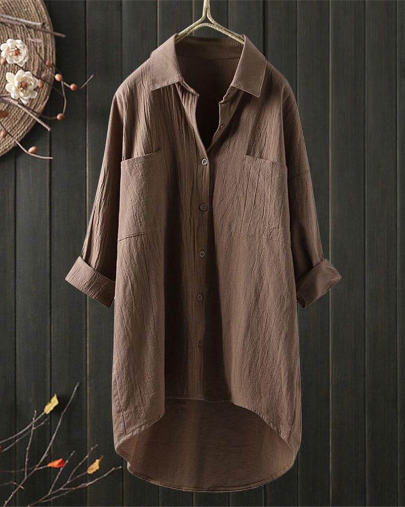 Stefanie | Casual katoenen blouse met lange mouwen