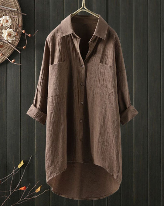 Stefanie | Casual katoenen blouse met lange mouwen