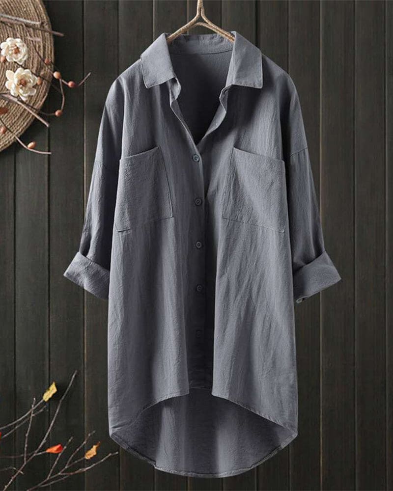 Stefanie | Casual katoenen blouse met lange mouwen