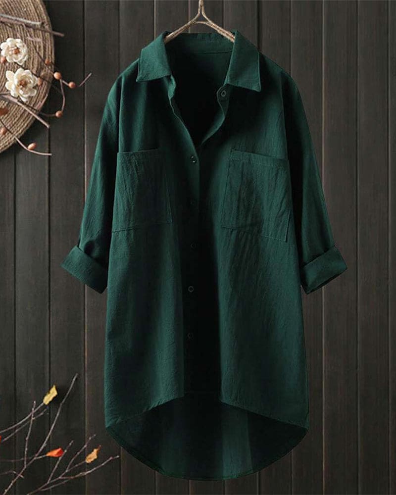 Stefanie | Casual katoenen blouse met lange mouwen