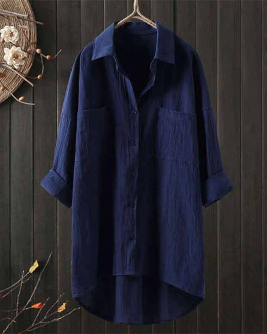 Stefanie | Casual katoenen blouse met lange mouwen