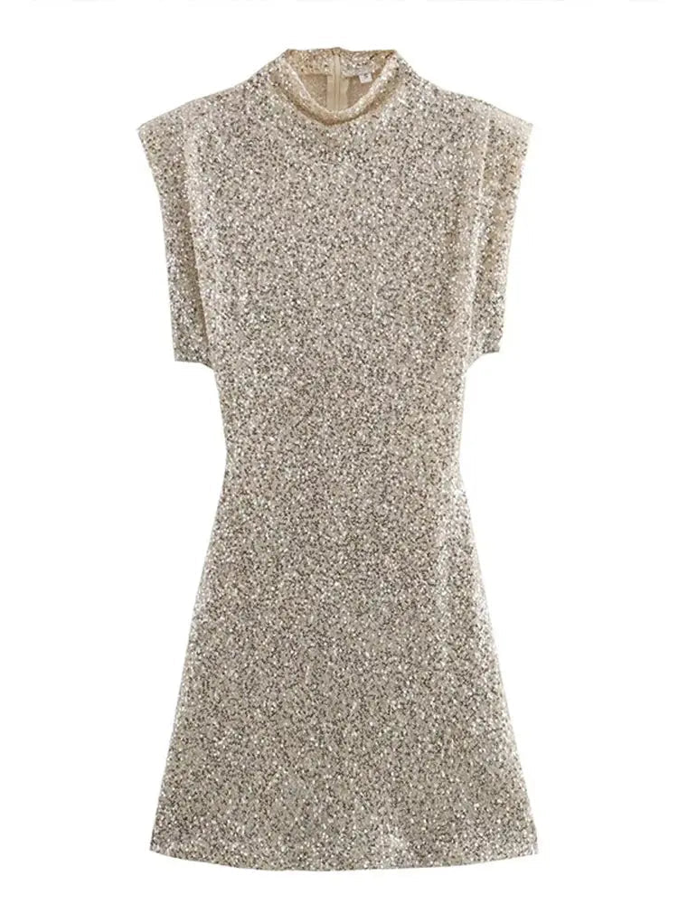 Stefanie | Sleeveless glitter mini dress with sequins