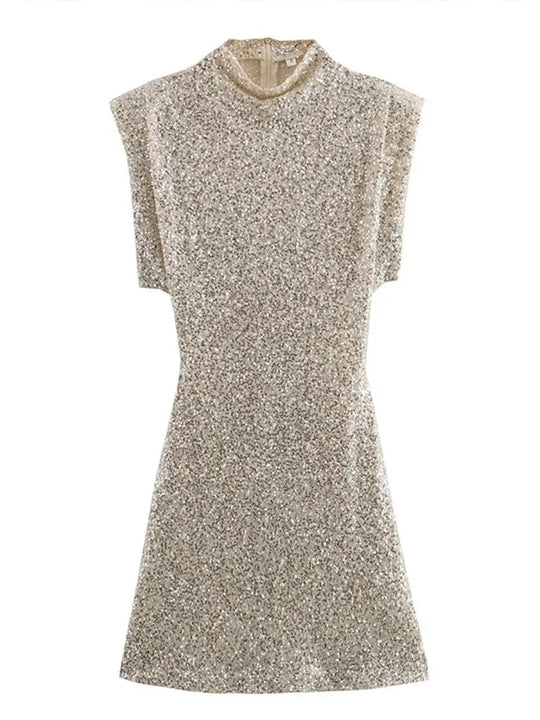Stefanie | Sleeveless glitter mini dress with sequins