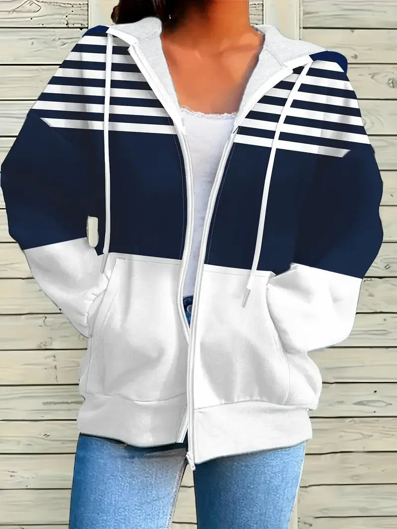 Stella | Frisse strepen casual hoodie