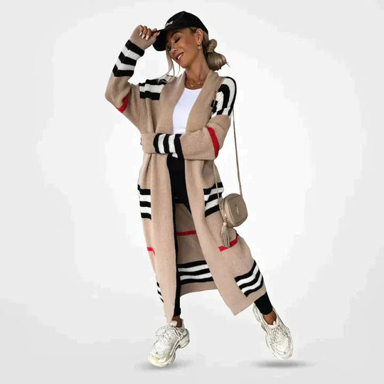 Stephanie | Long striped cardigan