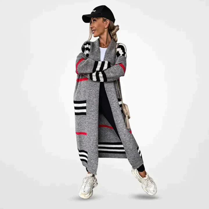 Stephanie | Long striped cardigan