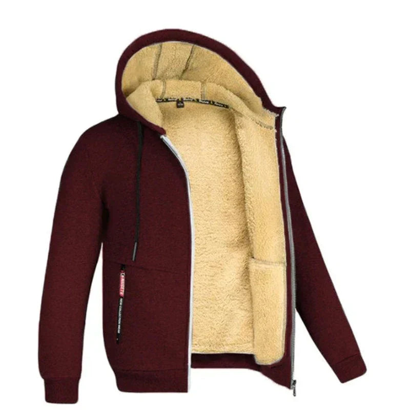 Comfortabele fleece hoodie met ritssluiting en capuchon.